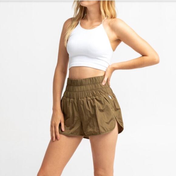 Free People Army Green The Way Home Shorts Sz M NWT - Picture 5 of 14